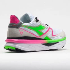 Diadora Atomo V7000 Women's White/Green Fluo/Pink Fluo -Cheap Sports Shoes Store 049498 6