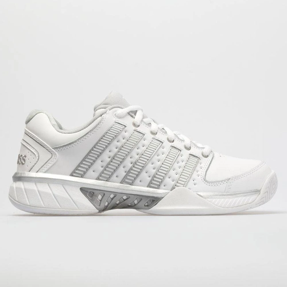 K-Swiss Hypercourt Express Leather Women's White/Silver/Glacier Gray 1 K-Swiss Hypercourt Express Leather Women's White/Silver/Glacier Gray