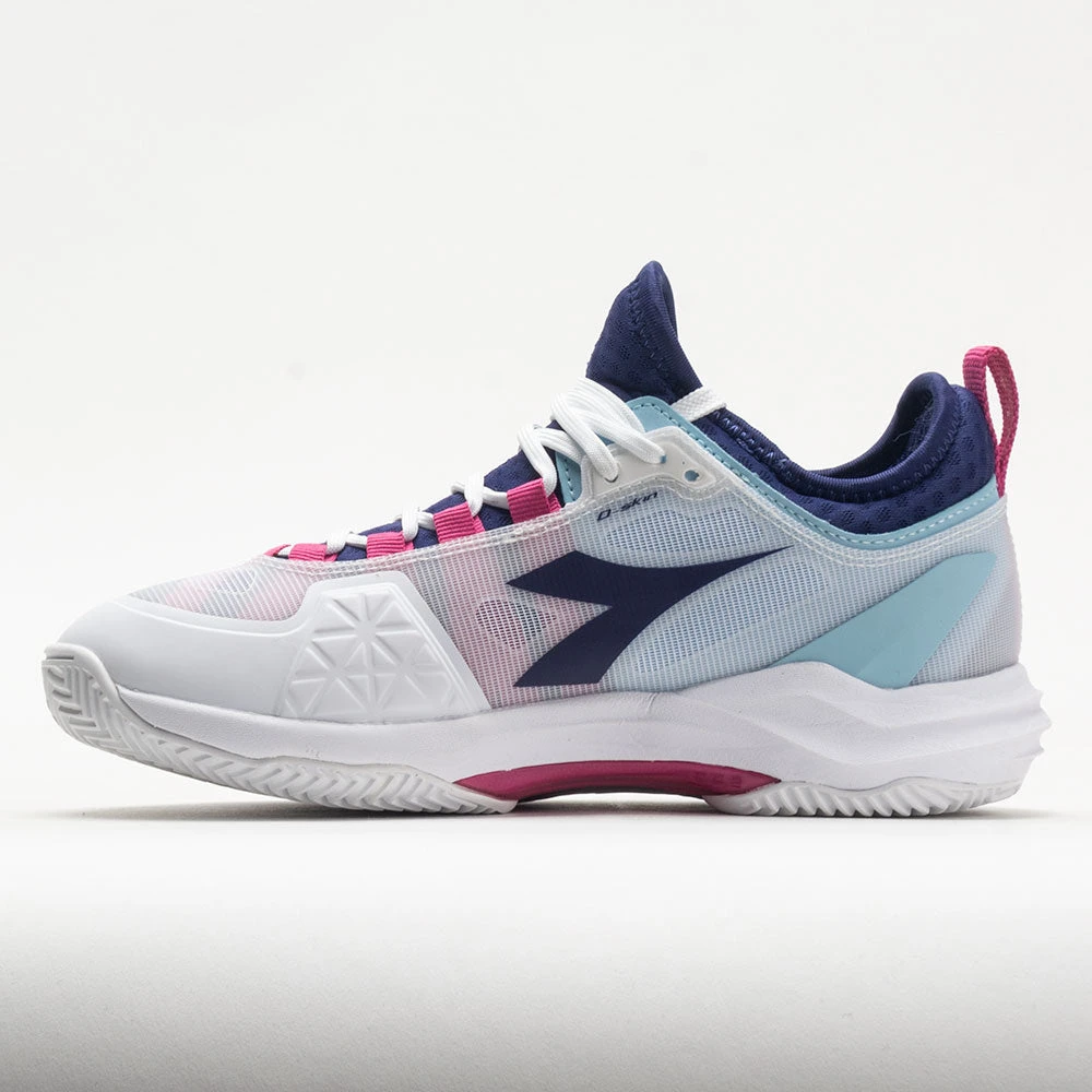 Diadora Speed Blushield Fly 4+ Clay Women's White/Blueprint/Pink 2 Diadora Speed Blushield Fly 4+ Clay Women's White/Blueprint/Pink - Image 2
